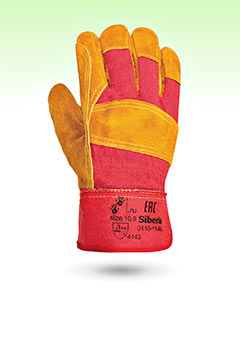 Перчатки спилковые, комбинированные