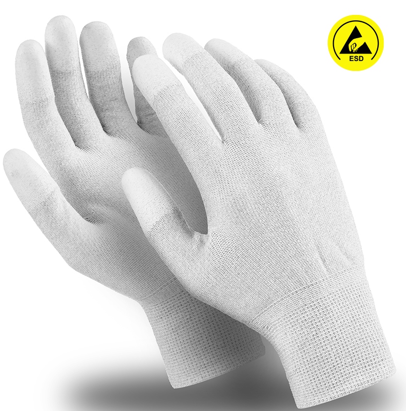 Перчатки МИКРОСТАТИК, (MG-163), нейлон/медь/ПУ пальцы