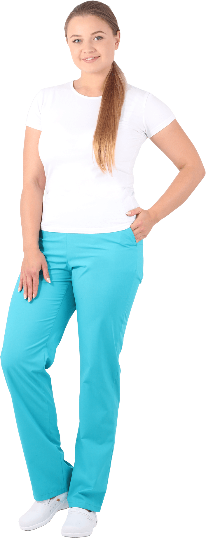 Брюки, бирюзовые