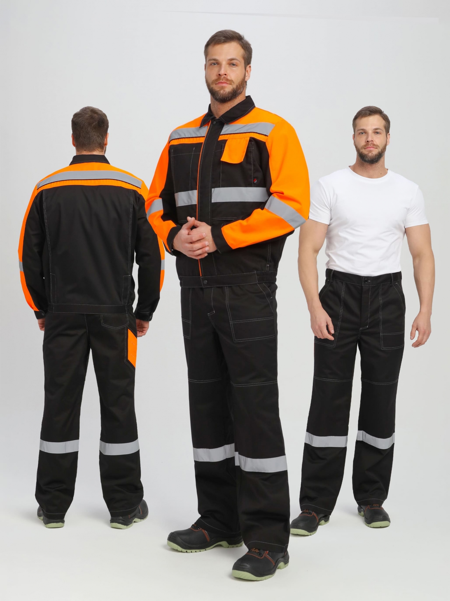 Костюм ВИВАТ-1 Премиум CH МВО,  черный/оранжевый