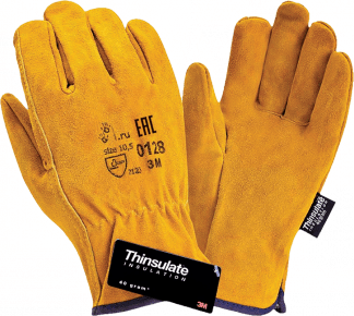 Перчатки ДРАЙВЕР СТ, (0128/3М), спилок, Тинсулейт®