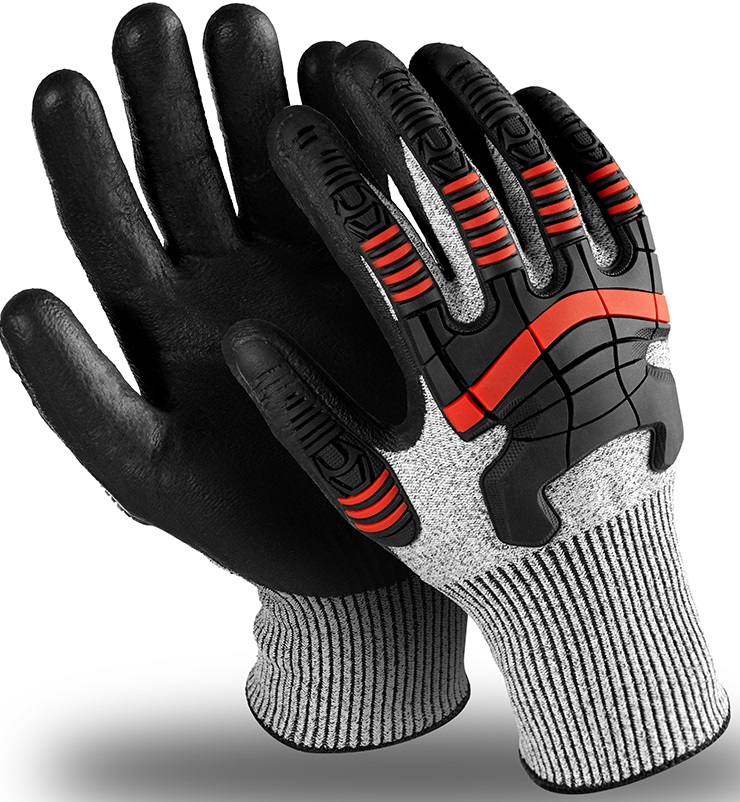 Перчатки ДЭТРИОН САПФИР (IG-821) , НРРЕ, нитрил, TPR- накладка