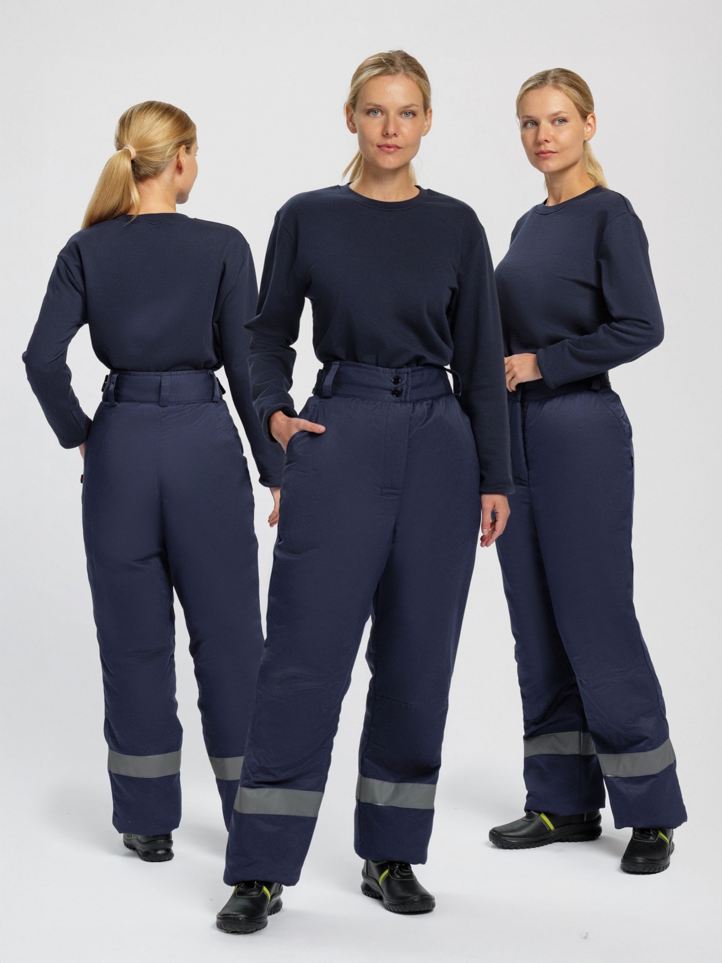 Брюки КНЕЙД СОП утепленные женские, т.синие