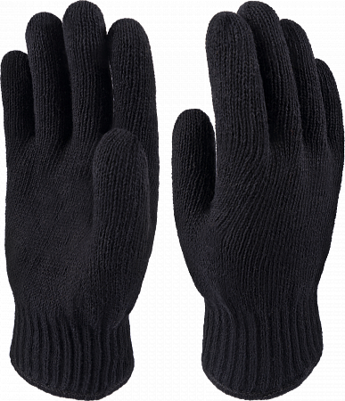 Перчатки трикотажные ДВОЙНЫЕ черные