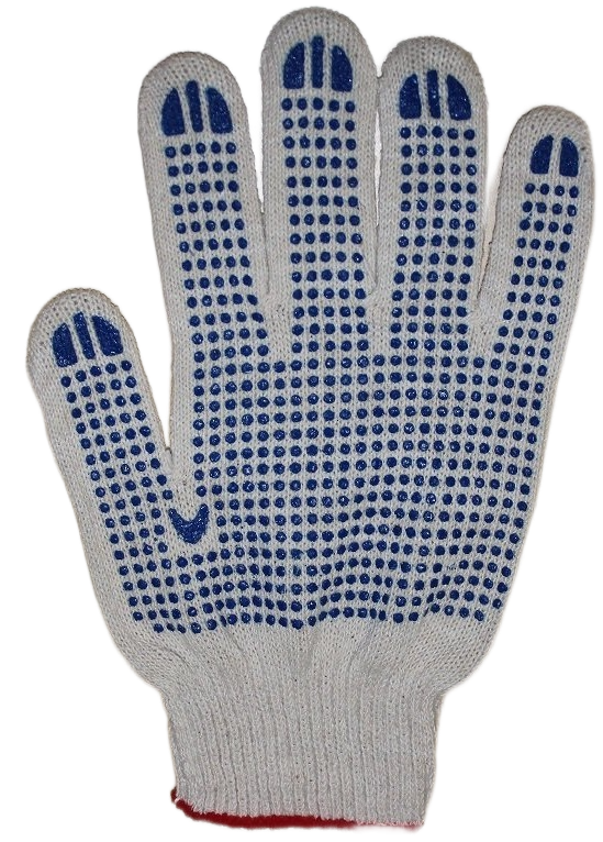 Перчатки хб 4н 10кл ПВХ ТОЧКА люкс