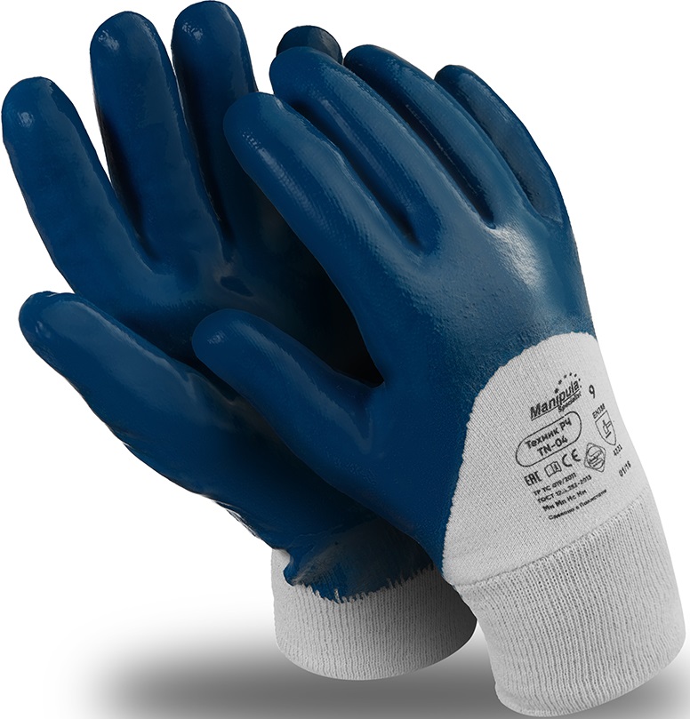 Перчатки ТЕХНИК  РЧ, (TN-04), резинка, частичный облив