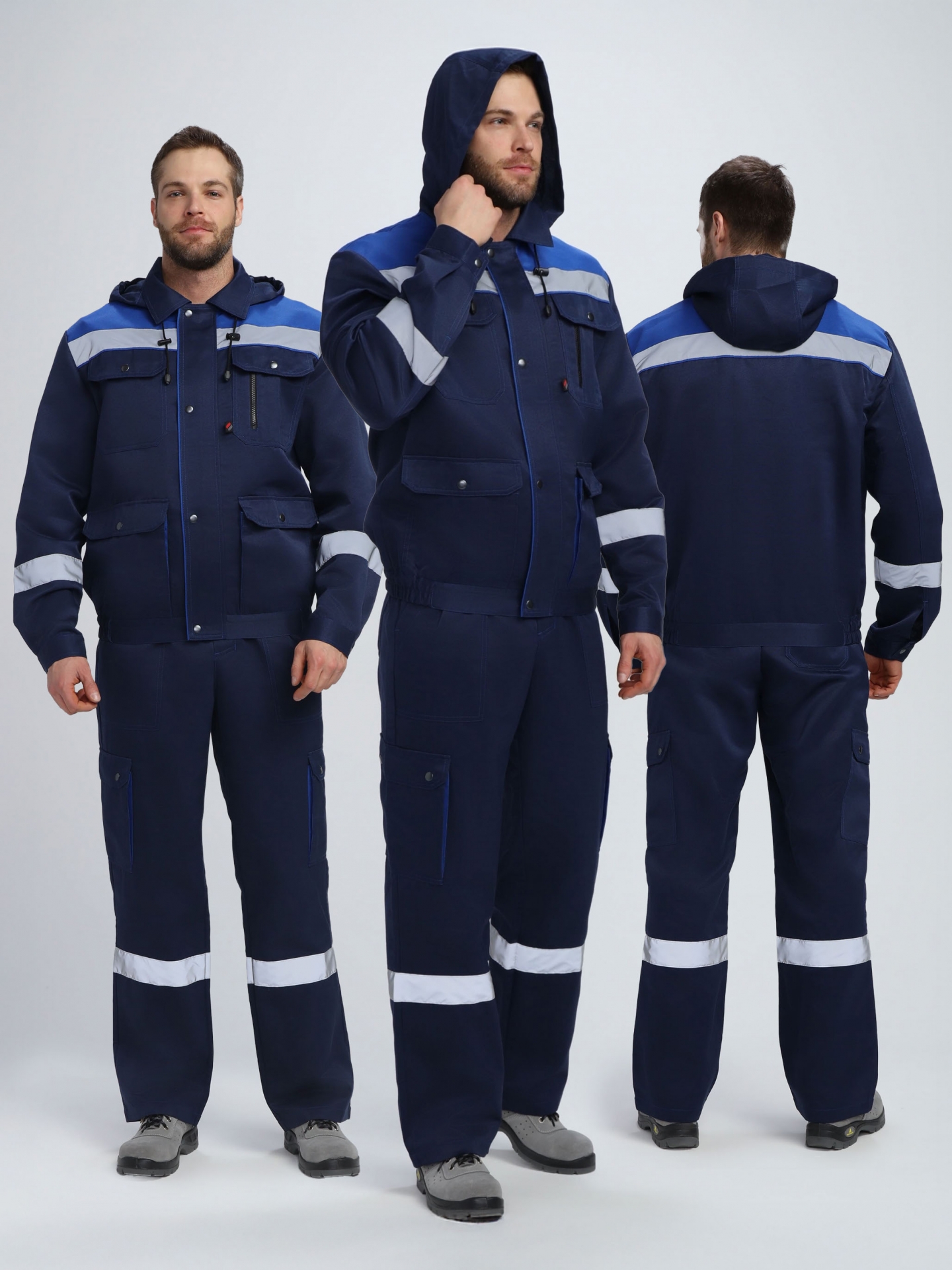 Костюм НЕЙЧ-2 СОП с капюшоном К.  т.синий/васильковый