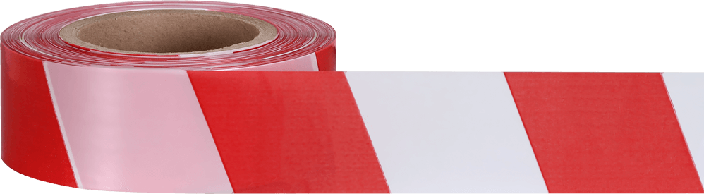 Лента оградительная 50 ш.(1х200) белая с красным