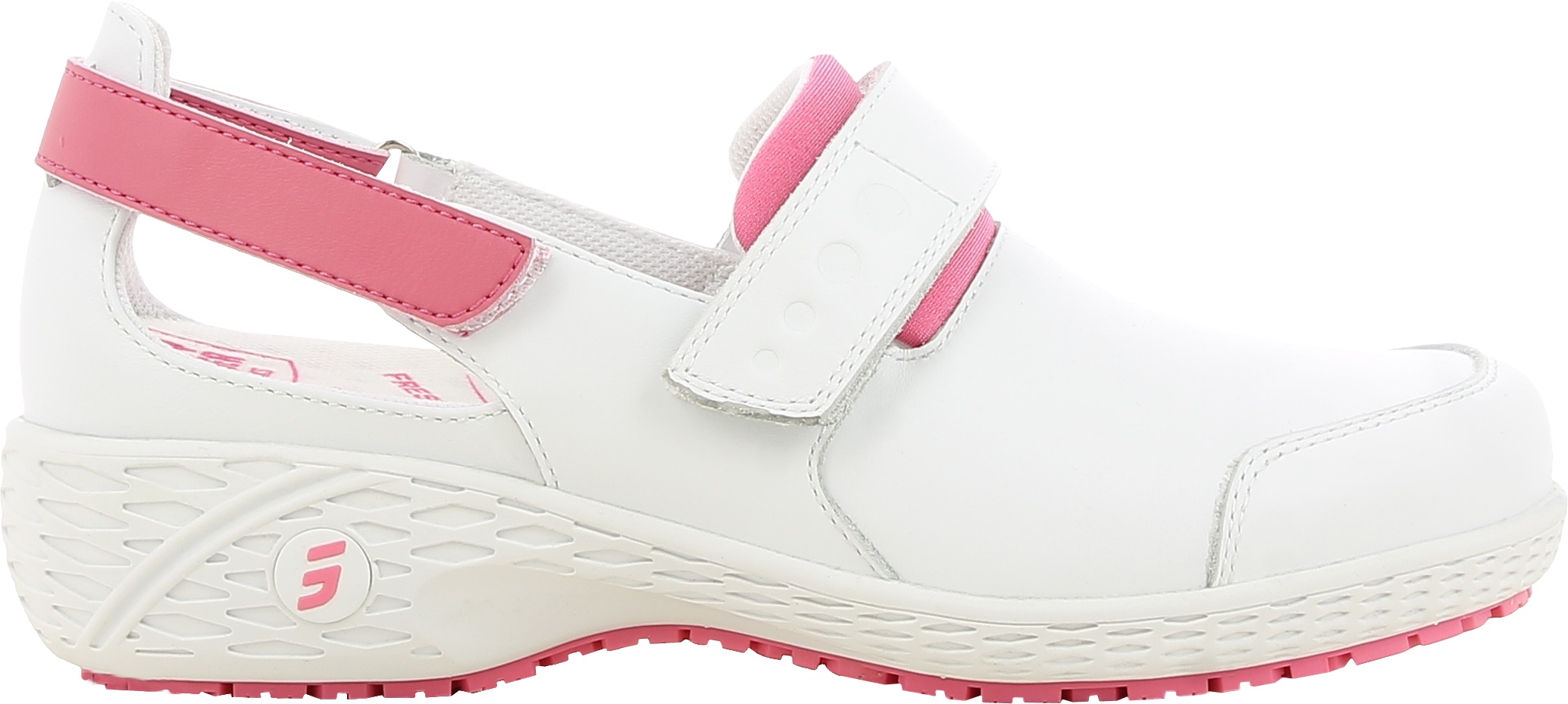 Полуботинки (тип туфли) SAMANTHA (САМАНТА), женские, кожаные ЭВА/резина (белый+фуксия/FUC)