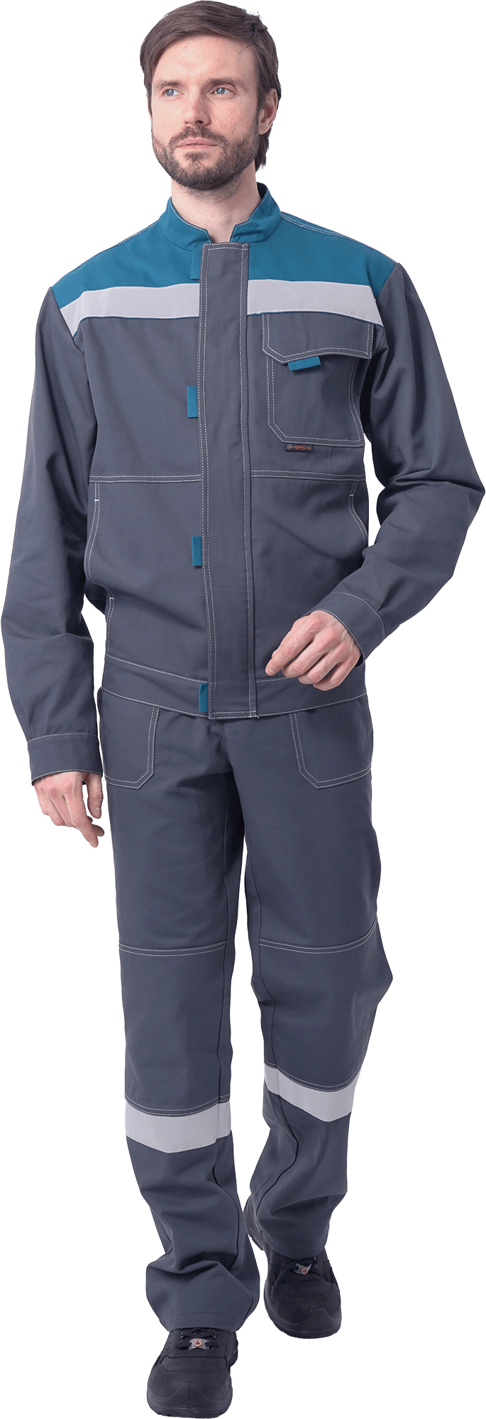 Костюм РАЦИОНАЛИЗАТОР, серый-бирюза