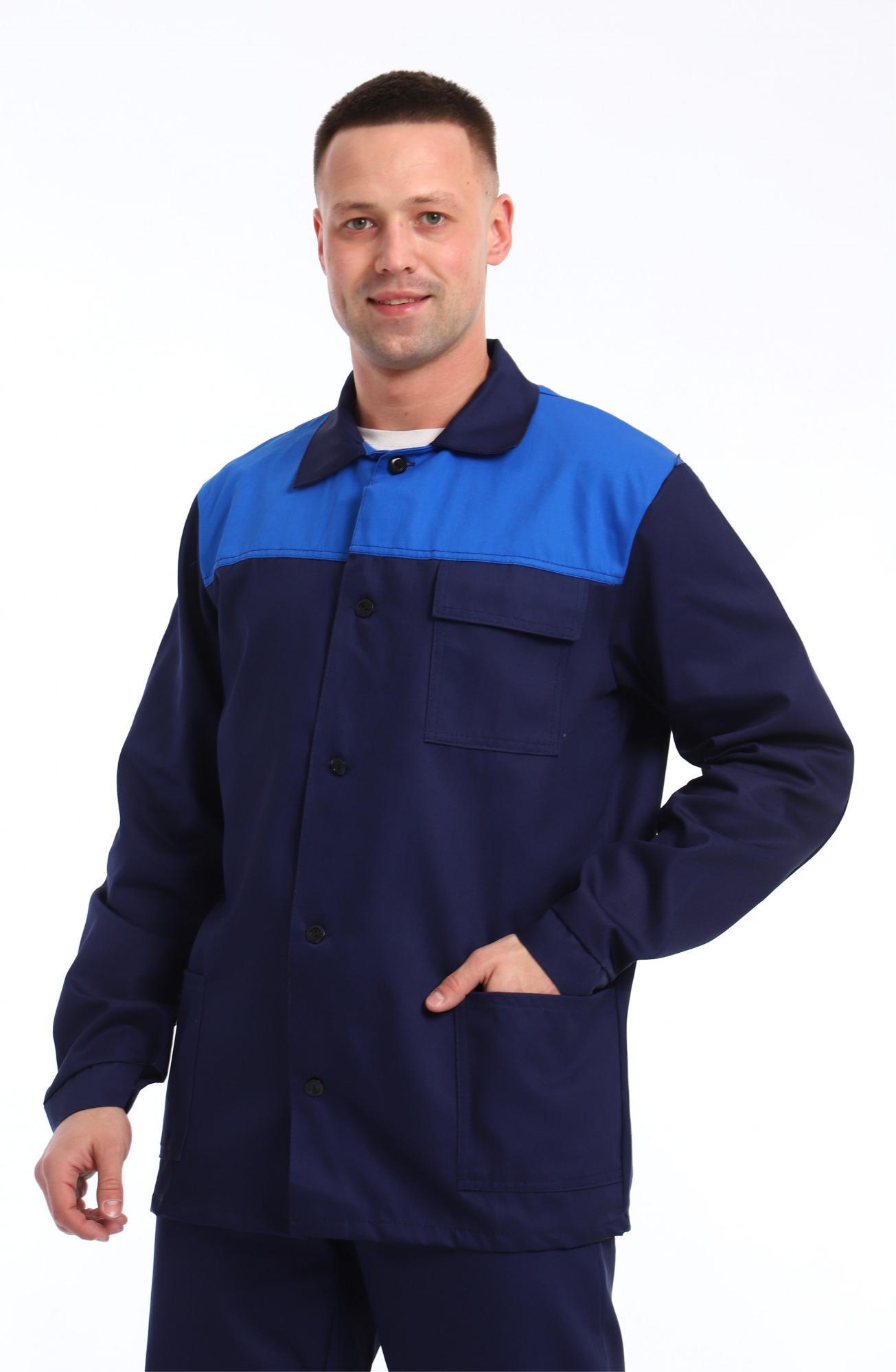 Костюм СТАНДАРТ САРЖА 100% х/б т.синий/василек кур. бр.