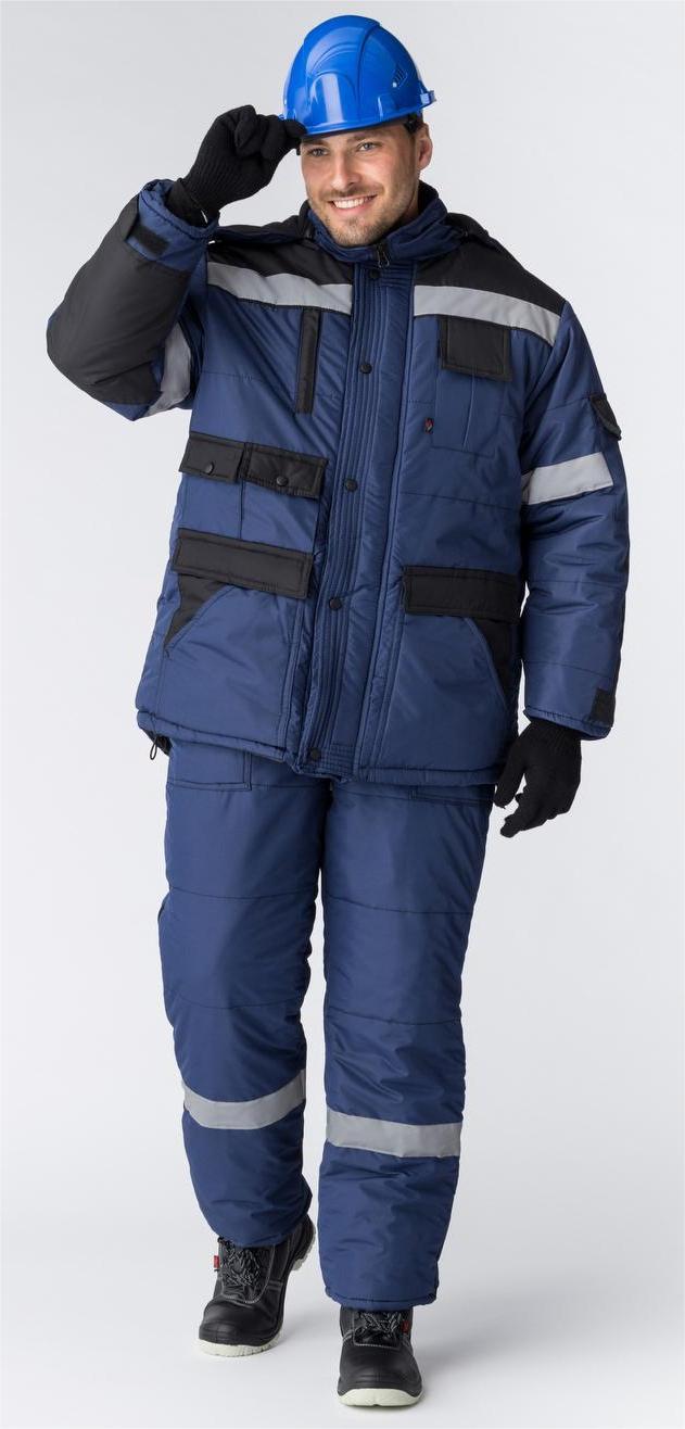 Костюм БЕРКУТ утепленный, темно-синий/черный