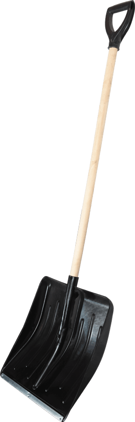 Лопата пластмассовая с оцинкованной планкой  черенком и  V ручкой 430х490