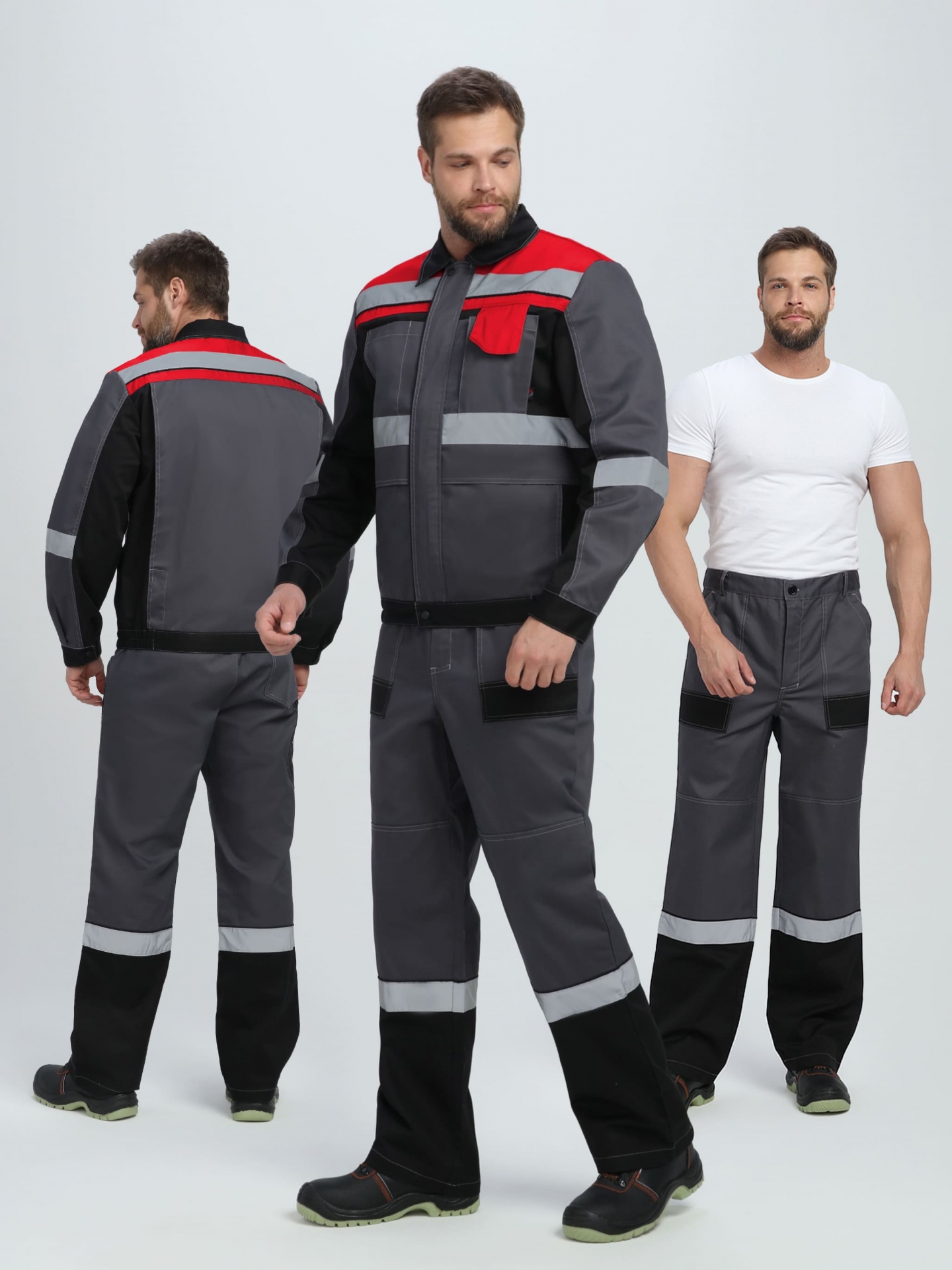 Костюм ВИВАТ-1 Премиум IMP т.серый/черный/красный