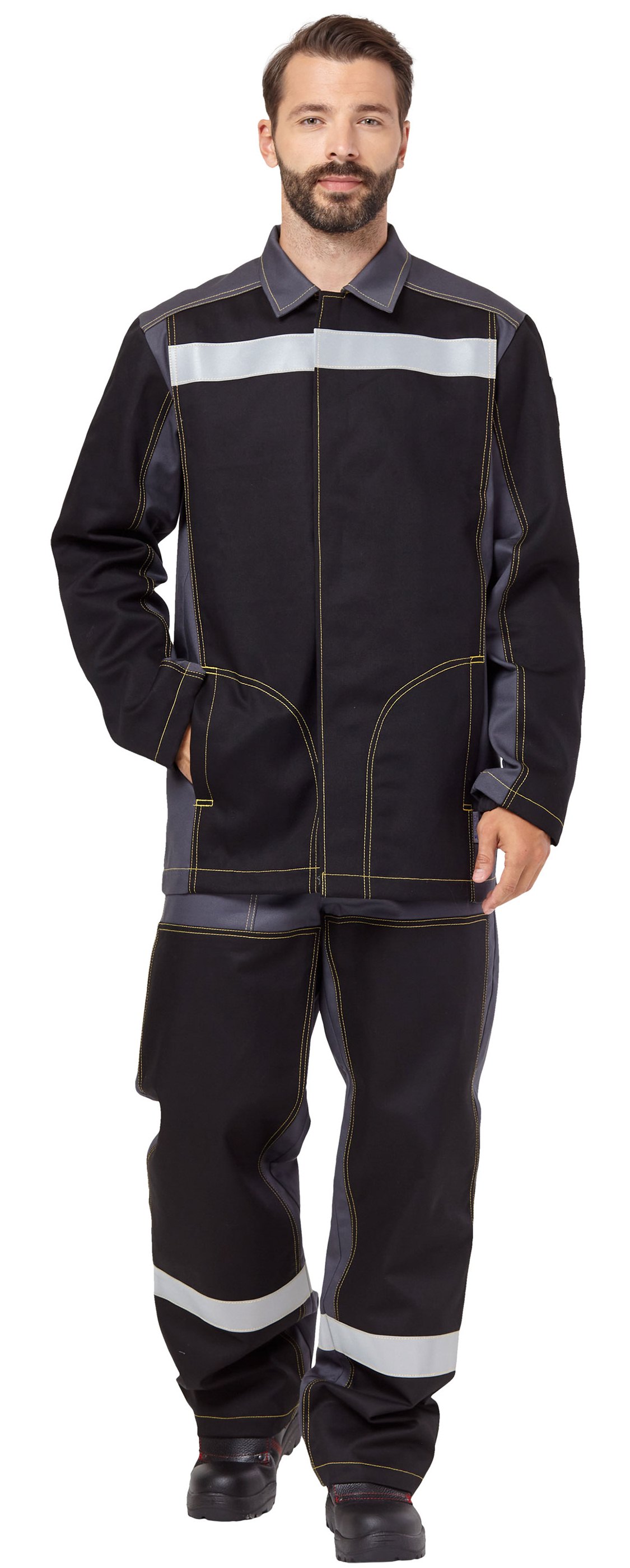 Костюм сварщика ФАЙМЕР серый-черный