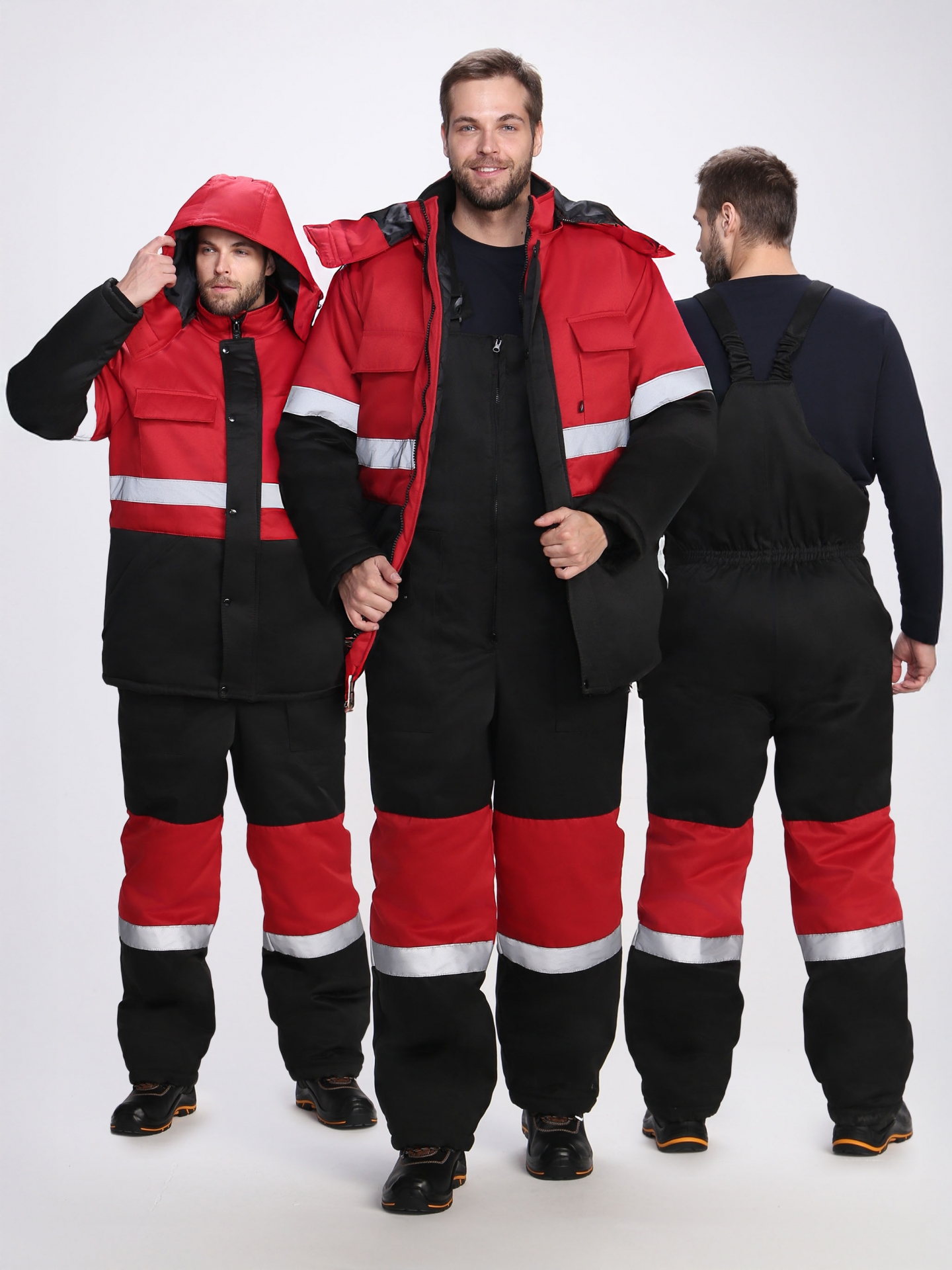 Костюм НОРДХАРД-2 СОП утепленный, черный/красный