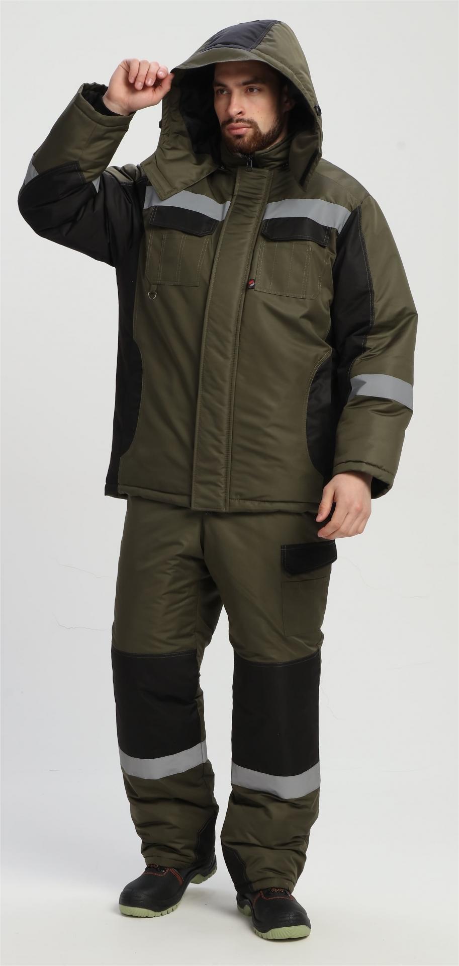 Костюм ВЕКТРОН-2 СОП утепленный, хаки/черный