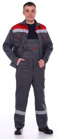 Костюм ЭКСПЕРТ, серый-красный