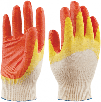 Перчатки ОРАНЖ, х/б с 2-м латексом