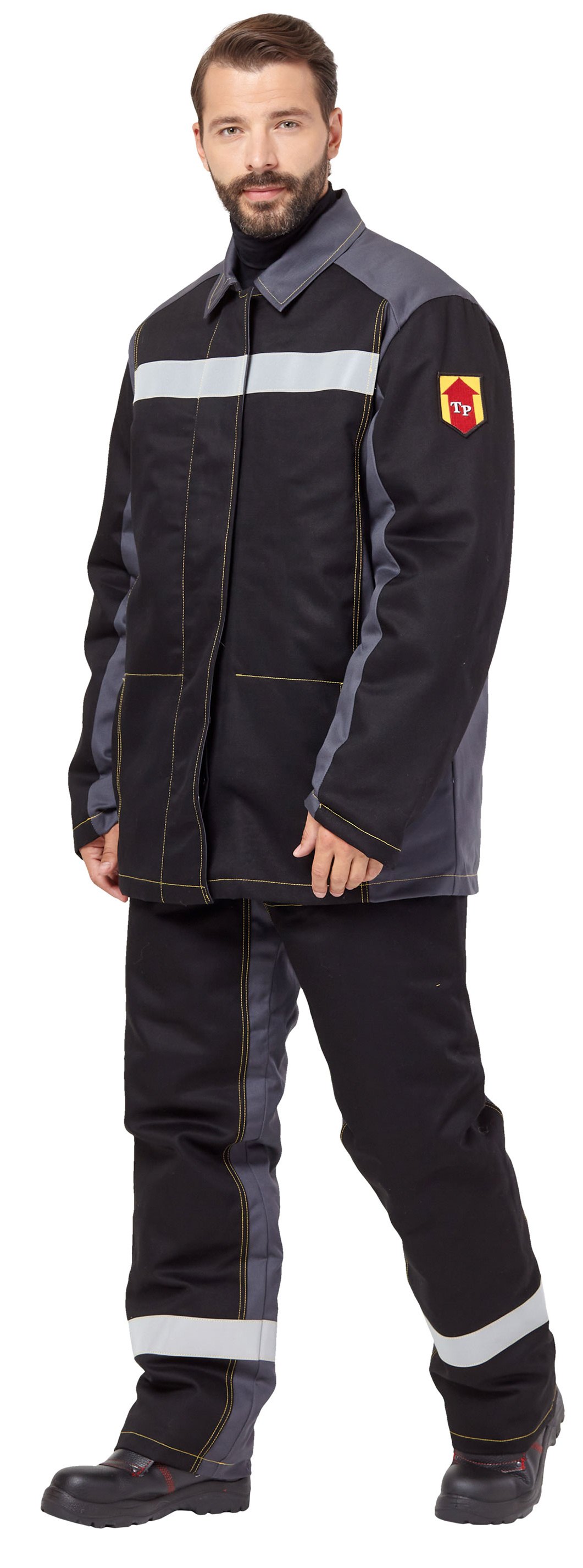 Костюм сварщика ФАЙМЕР утепленный, серый-черный