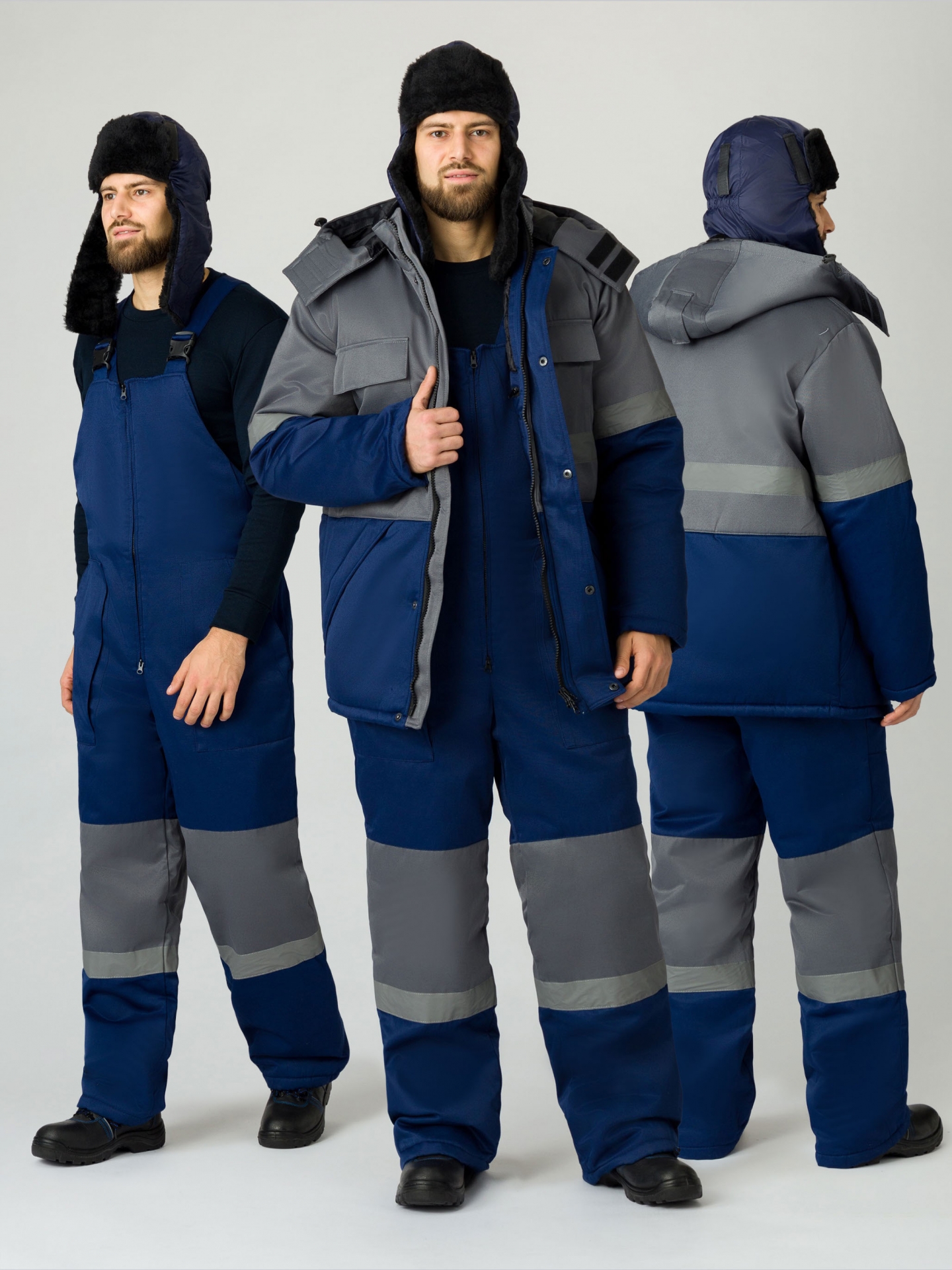 Костюм НОРДХАРД-2 СОП утепленный, т.синий/серый