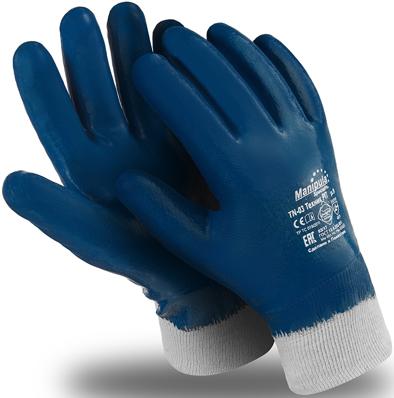 Перчатки ТЕХНИК  РП, (TN-03), резинка, полный облив