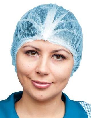 Шапочка ОДНОРАЗОВАЯ шарлотта, голубая, (LAB011)