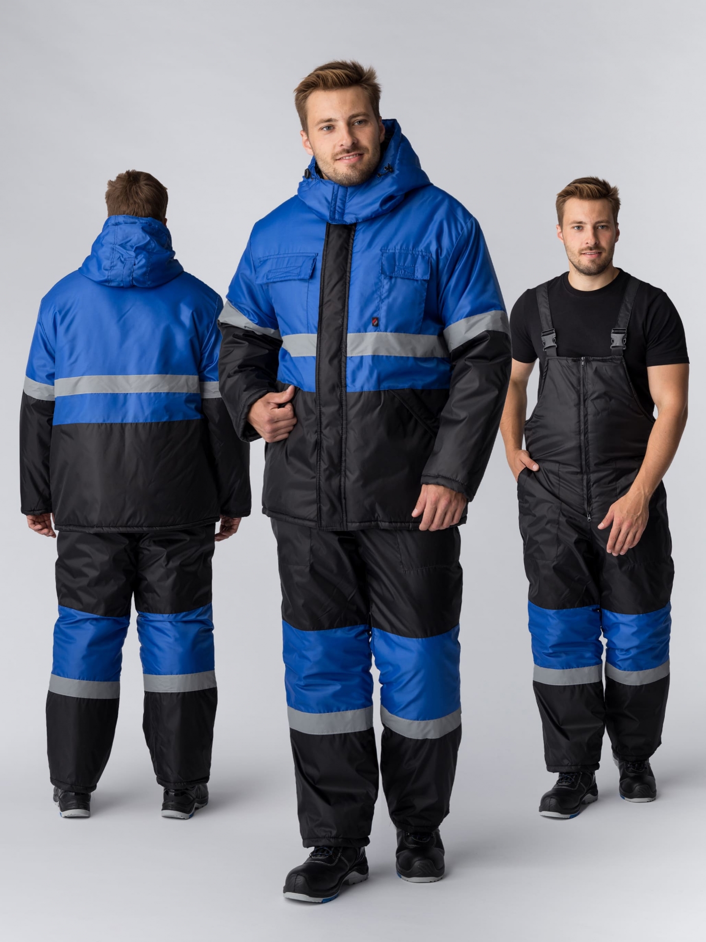 Костюм МЕГРЕС-2 СОП утепленный, васильковый/черный