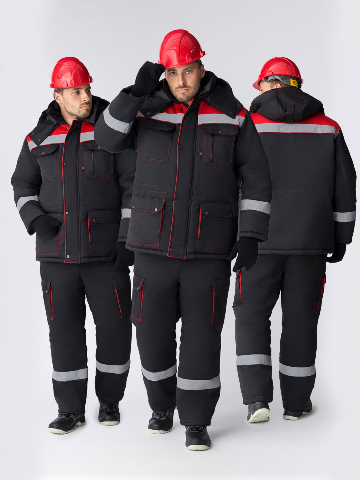 Костюм НЕЙЧ утепленный, черный/красный
