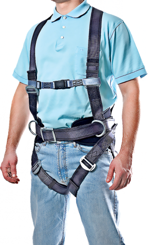 Страховочная привязь BG СПР-03, наплечные/набедренные лямки, высокий плотный кушак